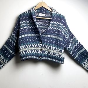 VTG Benetton Cropped Grandpa Sweater